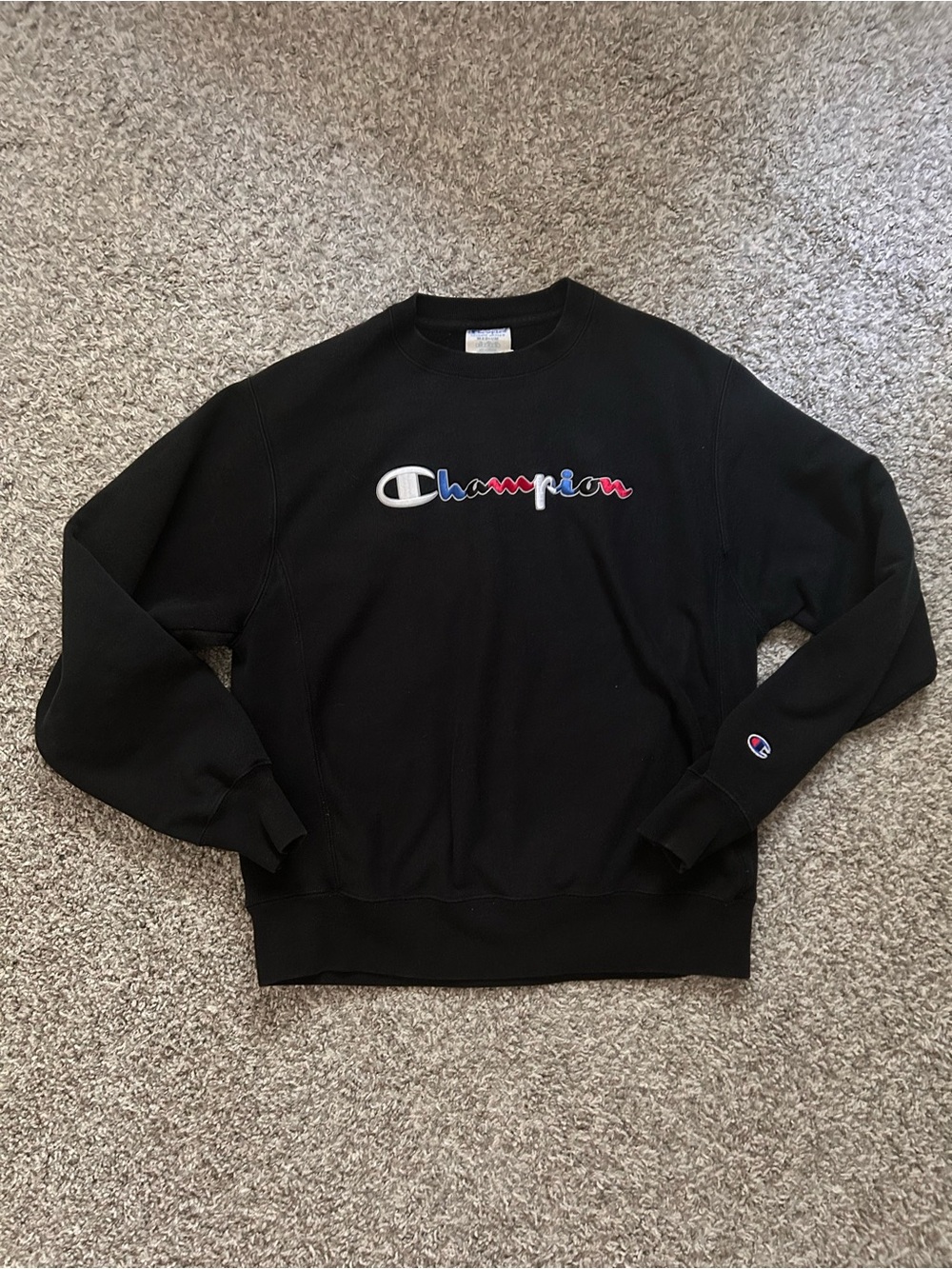 Y2K 90s Streetwear Champion Reverse Weave Embroidered Pullover Sweatshirt Size M